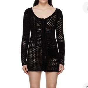 Eytys Black Crochet Mini Dress